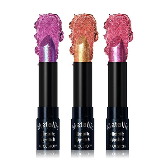 Metallic Glitter Lipstick Set Shimmering Colors (Set-C)