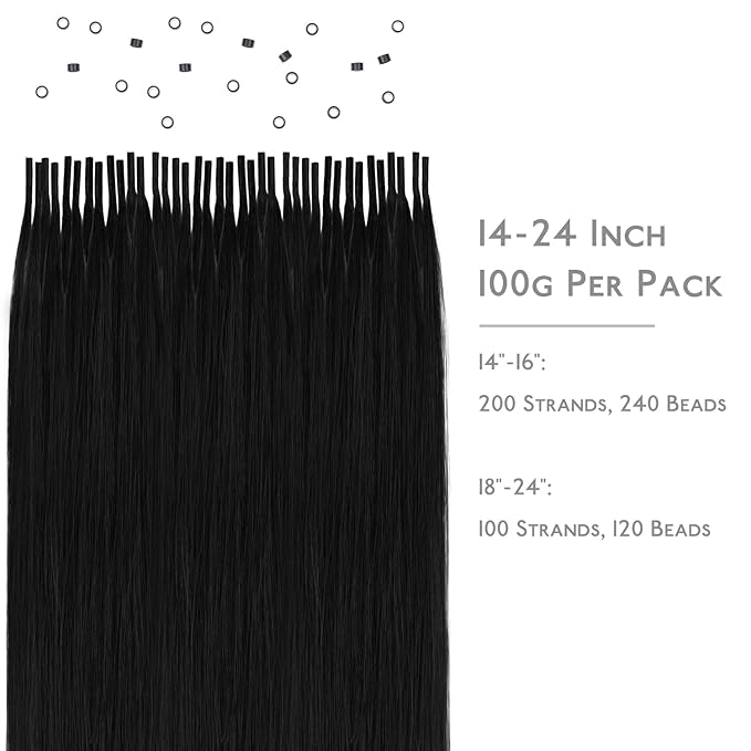 WENNALIFE I Tip Hair Extensions Real Human Hair, 100g 100s 18 Inch Jet Black Remy Itip Human Hair Extensions Invisible Itips Straight I Tips Cold Fusion Extensions