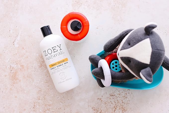 Zoey Naturals - Sweet Citrus Bubble Bath for Kids & Babies - Organic Tear-Free, Non-Toxic Toddler Soap with Moisturizing Aloe & Avocado Oil - Long Lasting Bubbles - Made in USA, 17 oz