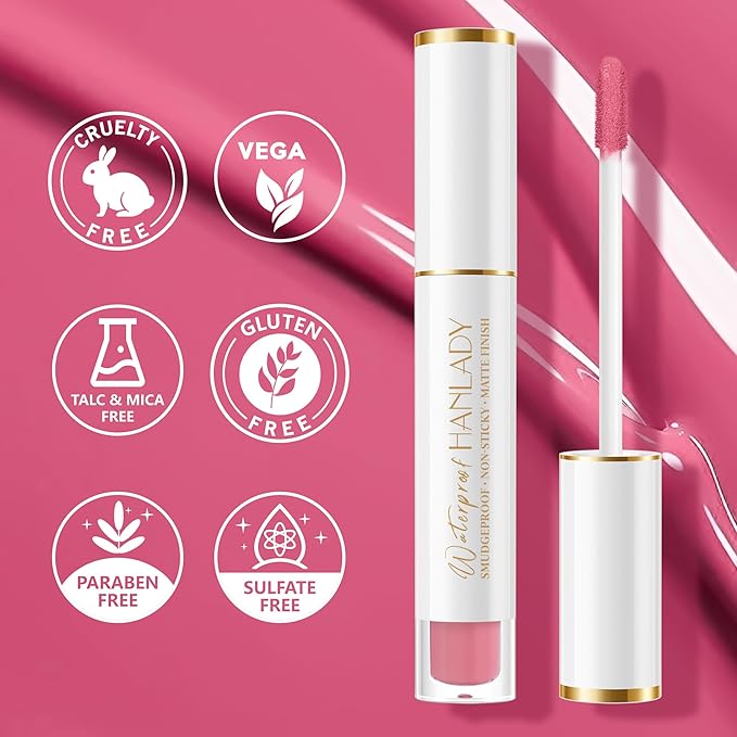 Pink Lipstick Long Lasting Lipsticks for Women Pigmented Smudgeproof Transferproof Vegan Cruelty Free Lip Makeup, A63 Icon Era