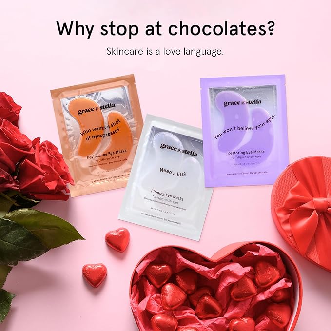 grace & stella Caffeine Under Eye Patches - Awakening Eye Patches for Puffy Eyes and Dark Circles - Under Eye Mask Patches with Niacinamide & Hyaluronic Acid - Vegan, Cruelty-Free (Bronze, 48 Pairs)