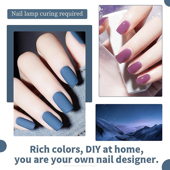 JODSONE 60 PCS Gel Nail Polish Set All Seasons No Wipe Base Coat Matte Glossy Top Coat Nail Gel Polish Kit for Starter Manicure DIY at Home Enjoy Fun