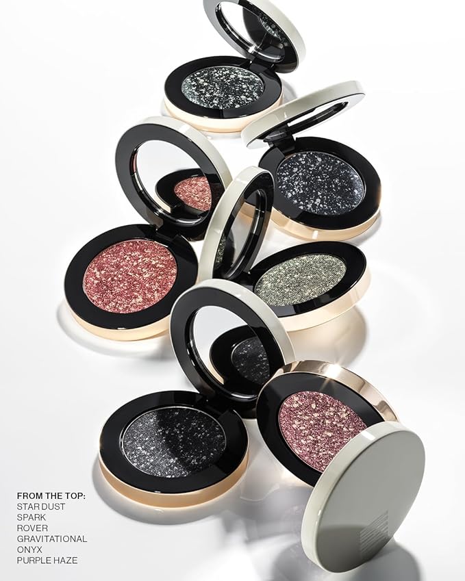 MAKE Beauty Multi-Chromatic Eye Shadow. Metal Reflecting Luminous Foil Finish Creamy, Buildable, Dimensional Long-wear, Crease-proof Powder Eyeshadow, Multichrome Shade - Glaze, Light Champagne
