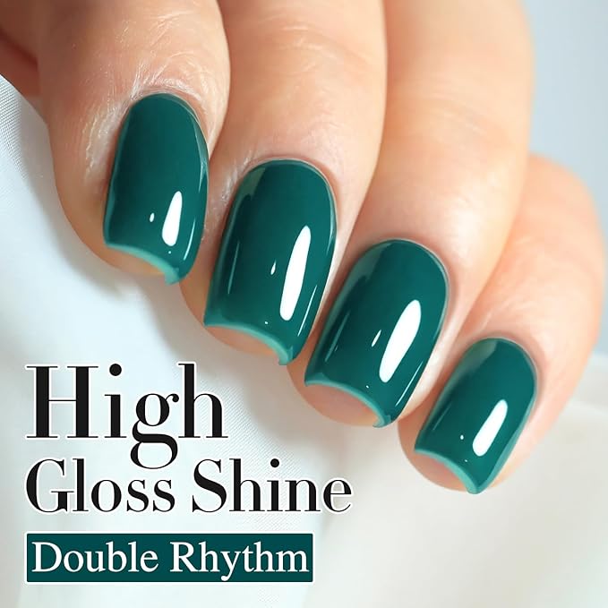 Double Rhythm 15ML Gel Polish Pure Sheer Same Color Same Bottle Soak Off Gel Polish Art Manicure Salon DIY at Home for Women (Green-A1459)