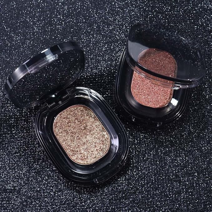 Eye shadow low saturation delicate long-lasting eye shadow palette, Monochrome Glittler Eyeshadow, pressed glitter eyeshadow, Glittle Pressed Powder Single Vegan Eyeshadow, (03 Glittle Gold)