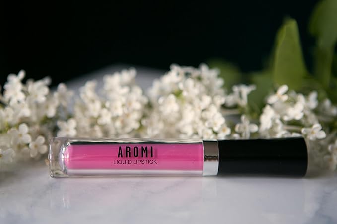 Aromi Matte Liquid Lipstick | Long-lasting, Light Pink Lip Color For Women, Warm Undertones, Baby Pink Shade, Vegan, Long Wear (Cherry Blossom)
