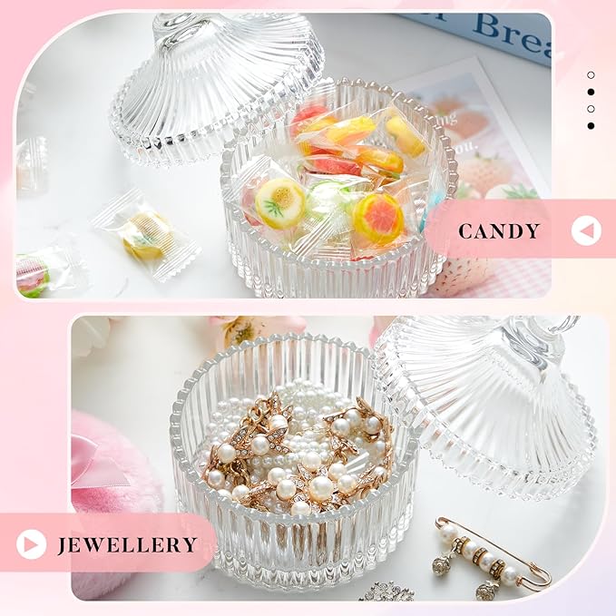 Tioncy 3 Pcs Large Body Powder Puff and Container Powder Container with Puff Crystal Case Soft Washable Reusable Velour Face Body Glitter Wet Dry Makeup(Simple,Clear)