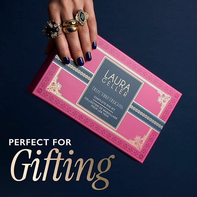 LAURA GELLER NEW YORK Delectable Delights Shimmer-Finish Baked Eyeshadow Kit with Kajal Mascara | Long-Lasting Crease-Proof Baked Eyeshadows for Mature Skin - Amazon Exclusive