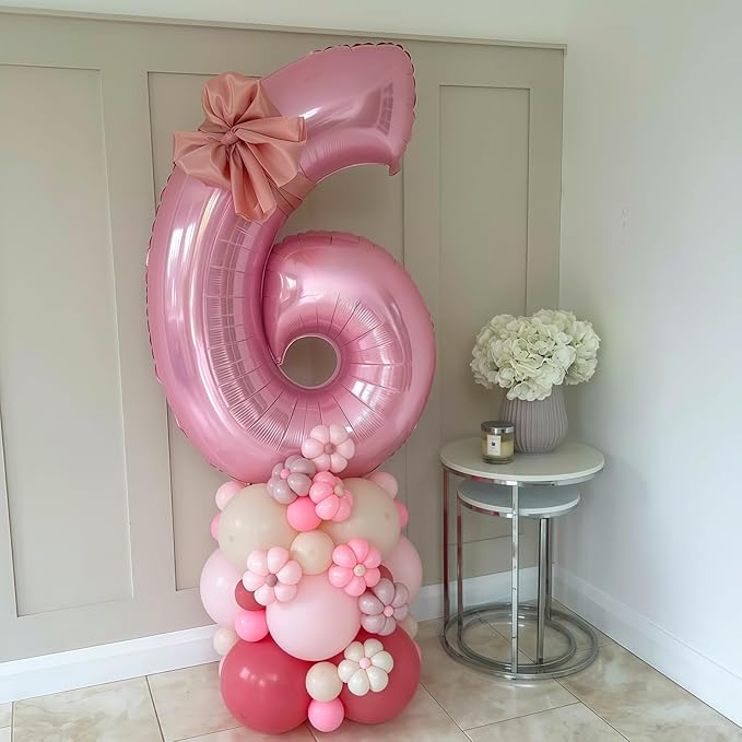 Pastel Pink 9 Balloon Number,40 Inch Light Pink 9 Balloons Large Helium Foil Mylar Number 9 Balloon for Birthday Party Anniversary Decorations
