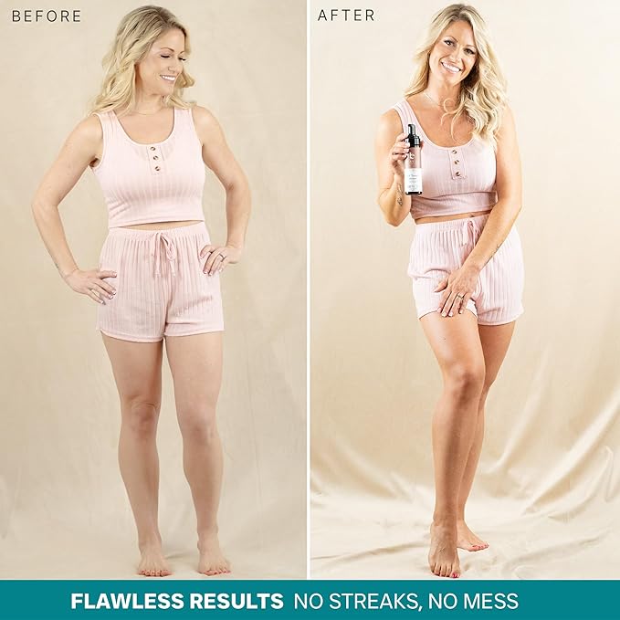 Self Tanner Tanning Mousse Kit - USA Made with Natural & Organic Ingredients, Tan Kit with Kabuki Brush & Mitt, Tanning Foam for Fake Tan, Non Toxic Sunless Tanner, Self Tanners Best Sellers