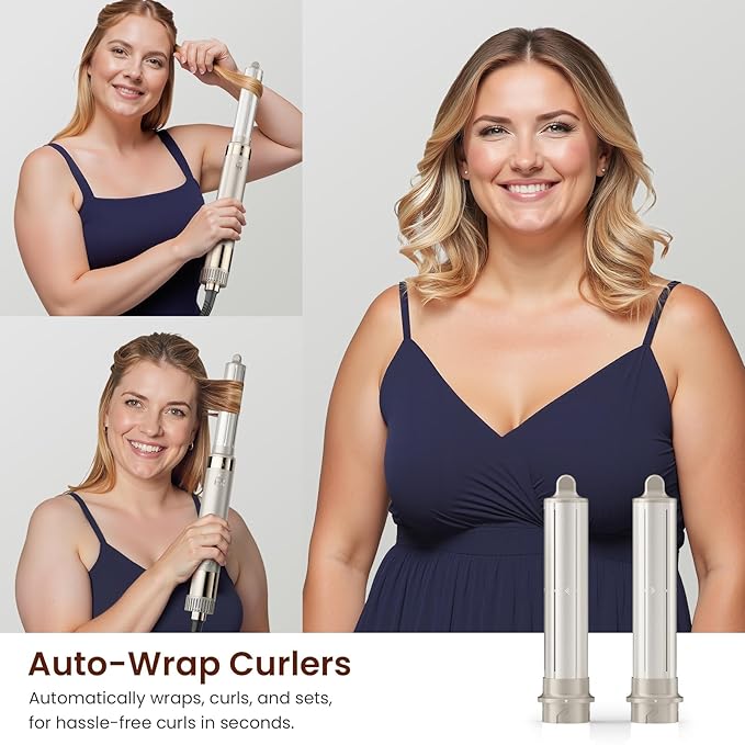 Upgraded 5-in-1 Hot Air Styler – Hair Dryer & Versatile Air Styler with Auto Wrap Curlers, Volumizing Brushes, Frizz-Free Hair Styler Tool for Curling, Smoothing & Adding Volume, No Heat Damage