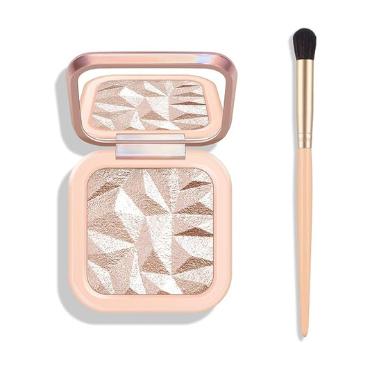 KYDA Face Highlighter Palette, High Glossy Face Illuminator Palette, Natural Glow Finish, Pearl Shimmer Smooth Baked Powder, Lasting Sparkling Highlighter Makeup-DAWN GLOW