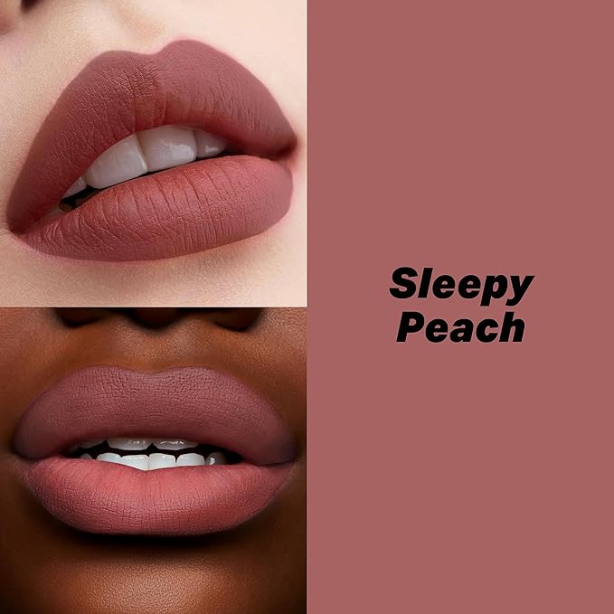 16-Hour Volumizing Matte Liquid Lipstick with Non-Drying, Waterproof Matte Liquid Lip Color: 126 Sleepy Peach, 0.14 Fl Oz