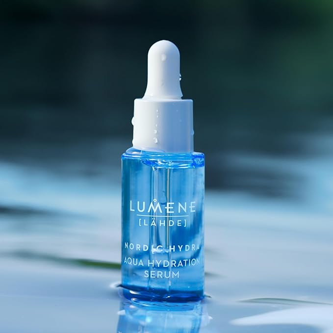 LUMENE Nordic Hydra Aqua Serum | Intense Hydration for Lasting Dewy Skin | With Arctic Spring Water, Hyaluronic Acid & Nordic Red Algae | Lightweight & Hydrating | Vegan | 30 ml