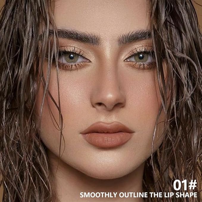 BINGBRUSH 2 in 1 Lip Liner and Lipstick Combo, Matte Lipstick Long Lasting Waterproof Lip Pencil Crayon, Smudge Proof Lip Stain,Hign Pigmented Women’s Makeup (01#Morning Latte)