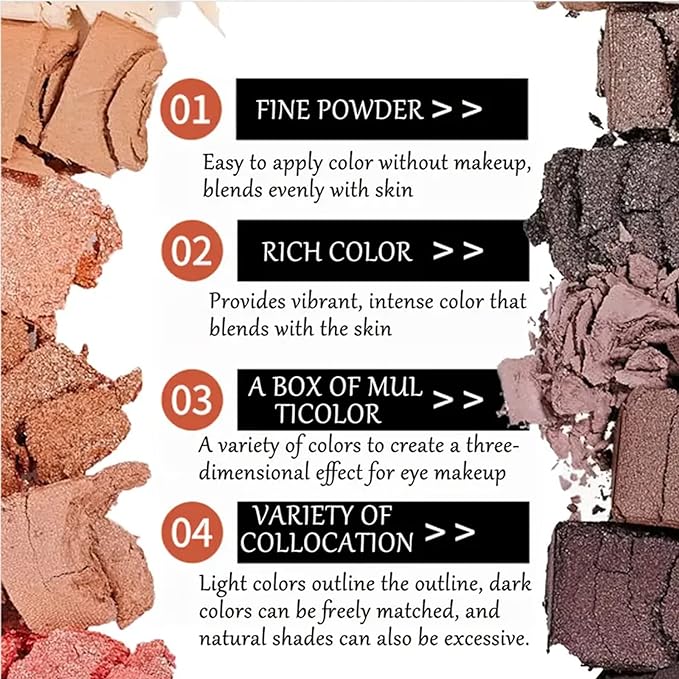 12 Colors Makeup Smoky Eyeshadow Palette Natural Nude Matte Shimmer Glitter Pigment Eye Shadow Pallete Set Black Eye Shadow Halloween Make Up for Women (Color E Smokey)