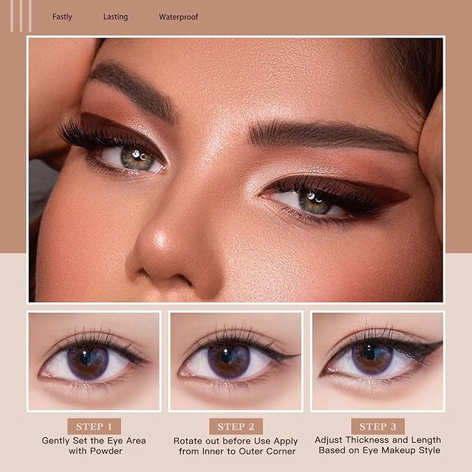 12 Pcs Brown Eyeliner Pencil Gel Eyeliner Pen with Retractable and Waterproof Eye Liner for Bold and Defined Eye Liner (Brown)