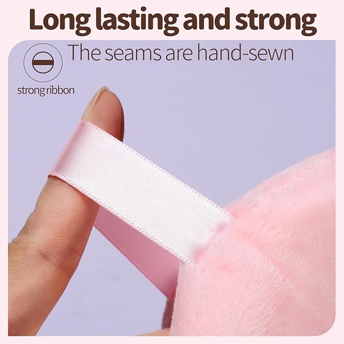 Teenitor 2-Piece Pink Powder Puffs, 4.13-Inch Soft Powder Puffs for Body, Includes Container