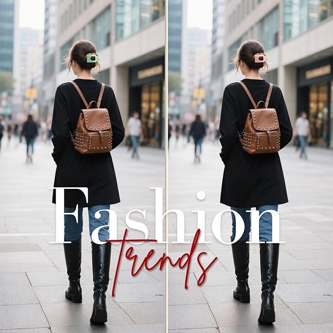 8 Pack Pastel Flat Hair Clips for Girls – Large Cute Glossy No-Slip Claw Clips for Thick & Thin Hair in Pink, Blue, Green, Purple, Soft Color Aesthetic Hair Accessories for Teen or Preppy Style