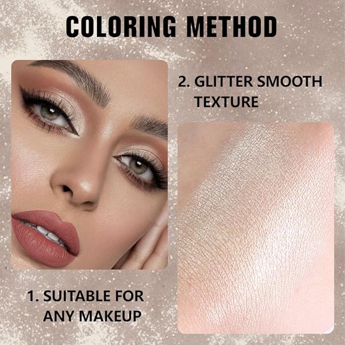 Kaely Pressed Single Eyeshadow Makeup, Light Nude Brown Shimmer Highly Pigmented Monochrome Eye Shadow Palette, Waterproof Neutral Powder Mini Eyeshadow, sombras para ojos, Lightweight Blendable, 20