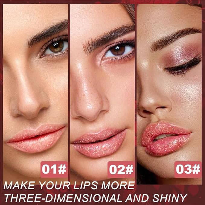 3Pcs Metallic Lipstick for Women,Lightweight Non-Drying Shimmer Frosted Lipsticks Kit Set,Glitter Lip Gloss Stain Long Lasting Waterproof No Smudge Proof No Transfer 12 Hour,Cruelty-Free Makeup (A)