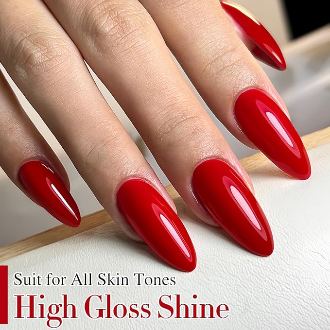 Double Rhythm 15ML Gel Nail Polish Pure Sheer Same Color Same Bottle Soak Off Gel Polish Art Manicure Salon DIY at Home for Women (Red-A1399)