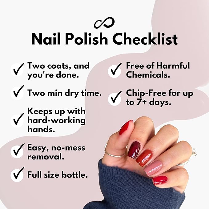 Eternal Red Nail Polish Set for Women (ROCK & ROSE) - Pink Nail Polish Set for Girls - Long Lasting & Quick Dry Fingernail Polish Kit for Home DIY Manicure & Pedicure - Made in USA, 13.5mL (Set of 4)