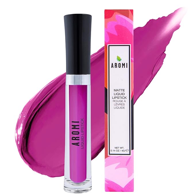 Aromi Matte Liquid Lipstick | Long-Lasting, Purple Magenta Lip Color for Women, Waterproof, Mulberry Wine Shade, (Forbidden Fuchsia)