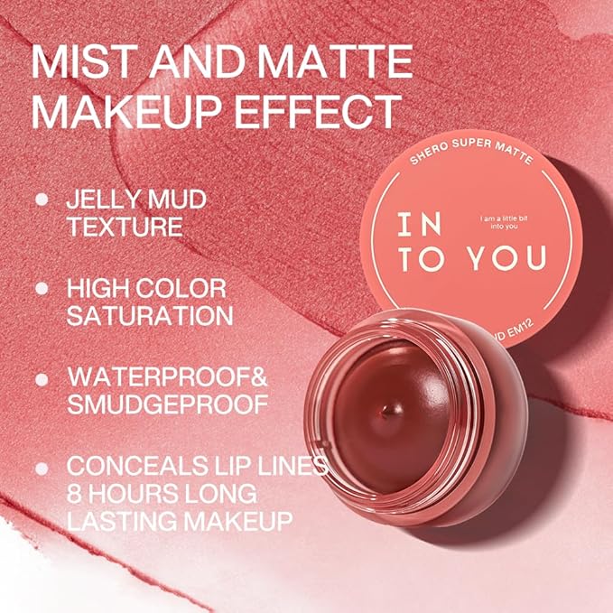 INTO YOU Matte Liquid Lipstick for Women, Canned Long Lasting Pink Lipstick Waterproof with Lip Brush, No Transfer, High Pigmented with Lightweight Lip Mud Texture(C-EM12)
