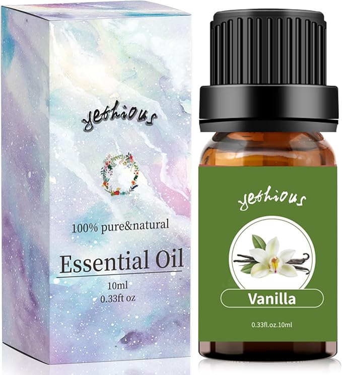 yethious Vanilla Essential Oil for Diffuser & Aromatherapy Perfume Oil Pure Natural Vanilla Essential Oil for Skin - 10ml