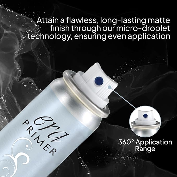 ERA Beauty Essentials Airbrush Makeup Collection (Era Face spray on Foundation - Y5 Wheat + Era Primer + Sponge)