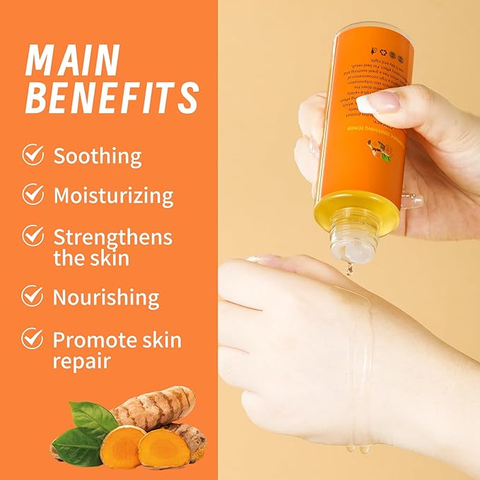 Face Toner for Women, Turmeric Facial Toner, Skin Toner for Even Skin Tone, Soothing, Moisturizing, Reduce Fine Lines, Suitable for All Skin Types, 4.06fl.oz/120ml