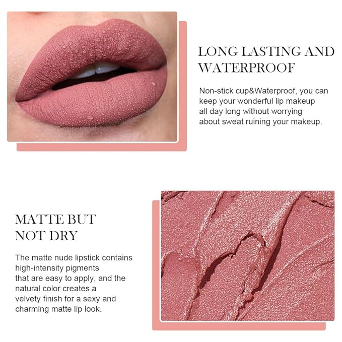 BINGBRUSH Crayon Matte Longwear Lipstick Pack Set,Moisture Smooth Color Stick Ultimate Lip Pencil Stain Crayon for Makeup Collection - Waterproof Velvet Long Lasting Lipstick Gloss for Women(04#)