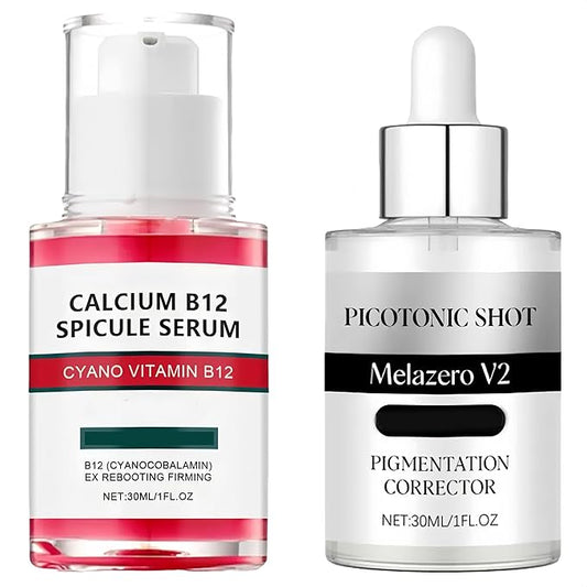 Cyano Pink Spicule Serum + Picotonic Shot Ampoule Duo,Korean Face Serum With Niacinamide,Pore-Tightening Essence