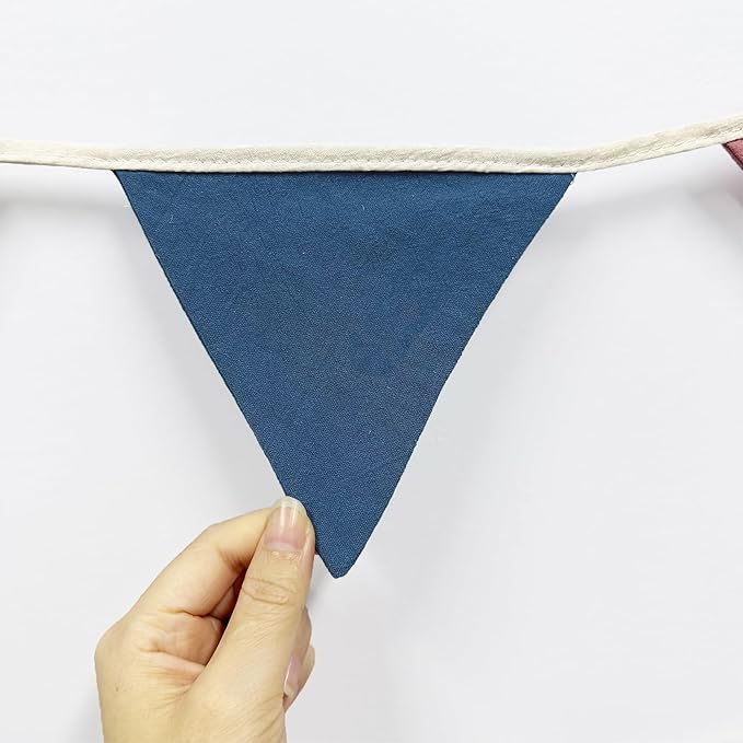 2 Sets of Boho Pennant Banner 20Pcs Nursery Garland Flags Retro Colored Fabric Linen Triangle Bunting Streamers for Kids Birthday Baby Shower Classroom Baby Room Decor Boho Wedding Party Decorations