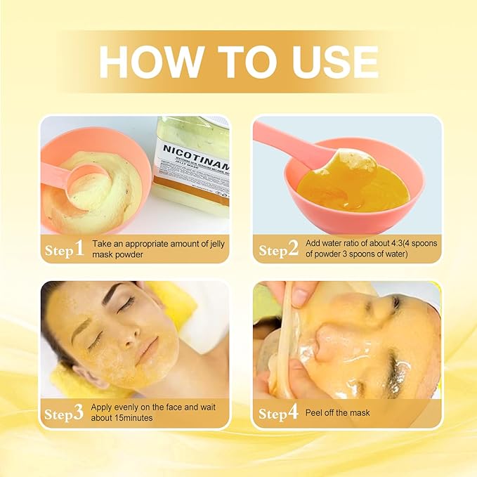 Jelly Mask for Facials Professional, Hydrating & Moisturizing Peel-Off Natural Gel Face Mask SkinCare, Professional Spa Use Jelly Face Masks, Deep Hydration & Glow 23 Fl Oz (Nicotinamide)