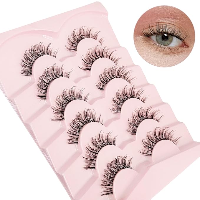 Wispy Lashes D Curl False Eyelashes Natural Look NINGLASH Strips Eyelashes Fake Eyelash Pack 14mm Faux 3D Mink Lashes Strips 6 Pairs