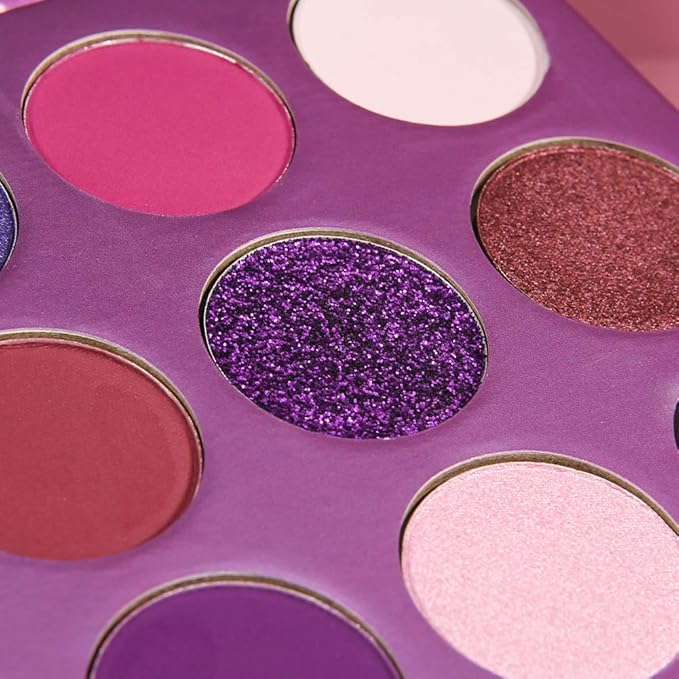 docolor Eyeshadow Palette 9 Colors Gemstone Shadow Palette Highly Pigmented Mattes Shimmers Smokey Glitter Cream Colorful Powder Blendable Long Lasting Waterproof Makeup Palette-Purple