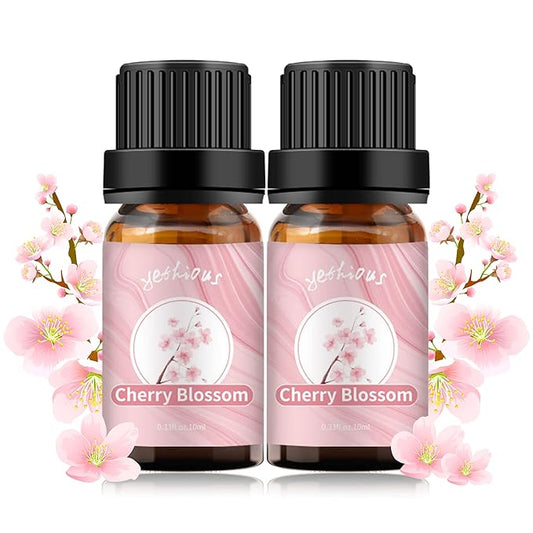 Yethious Cherry Blossom Essential Oil 10ML Set, Aromatherapy Oil for Diffuser, Fragrance, Soap Candle Making (2 Pack)