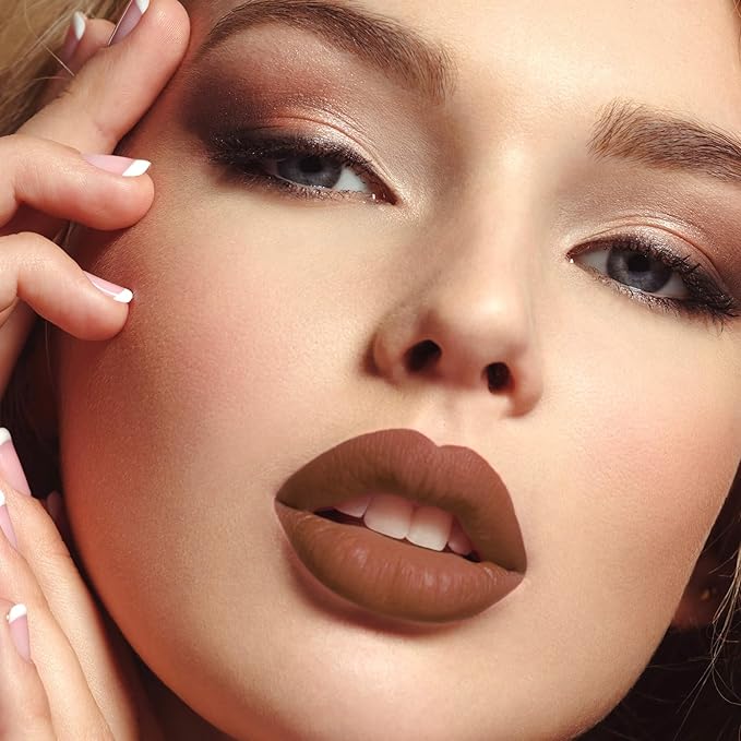 Brown Red Liquid Lipstick Matte Long Lasting Smudge-Proof, Non-Stick Cup, Transfer-Resistant Lip Color,Waterproof, Non-Transfer Formula (Graceful Glow)