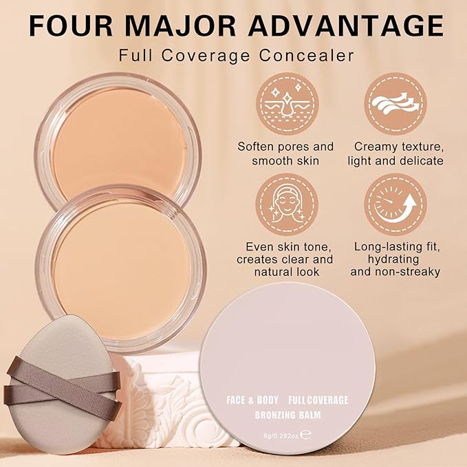 Dark Circles Under Eye Concealer Full Coverage,Long-lasting Under Eye Corrector for Dark Circles,Makeup Concealer for Older Women,Tattoo Cover up Makeup Waterproof (06 SUN KISSED)