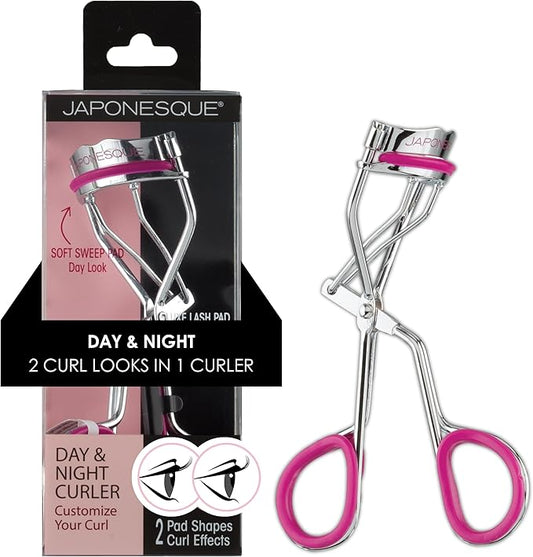 JAPONESQUE Day & Night Eyelash Curler with 2 Unique and Different Lash Pads That Offer Different Lash Curl Effects