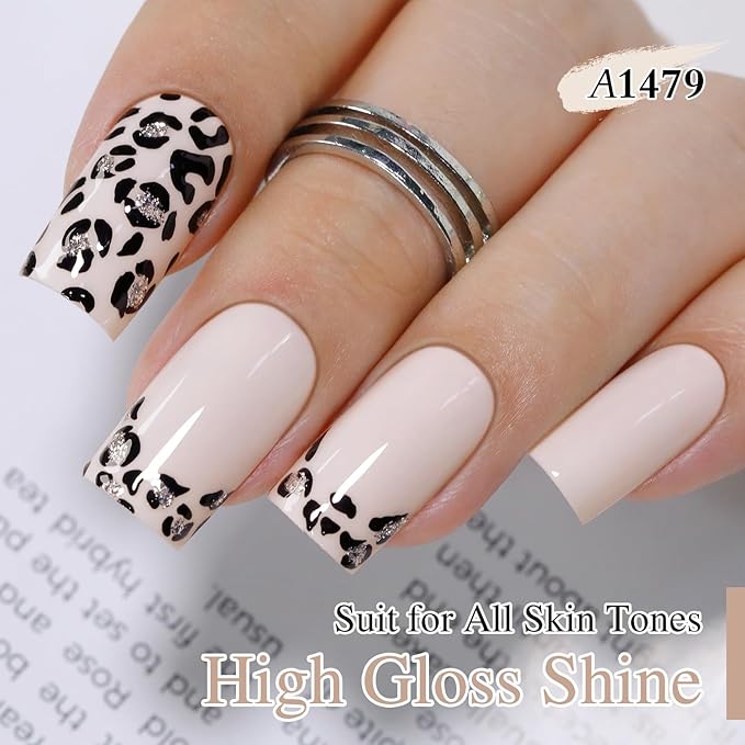 Double Rhythm 15ML Gel Polish Pure Sheer Same Color Same Bottle Soak Off Gel Polish Art Manicure Salon DIY at Home for Women (Pink White-A1479)