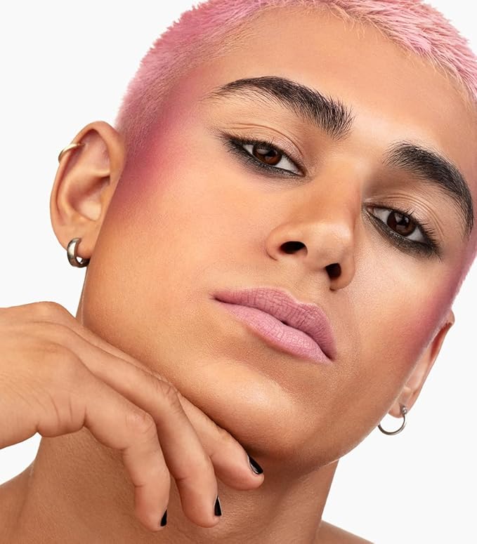 MAKE Beauty Skin Mimetic Microsuede Blush - Matte Powder Blush for Cheeks with Long Lasting Color - Non Comedogenic, Travel Size Makeup Single Palette. Shade - Galactic (Purple)