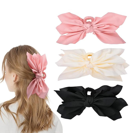 Bow Claw Clips Bow Hair Clips 3PC Big Hair Bows for Women Butterfly Styling Large Hair Clips for Thick Hair for Girls Hair Accessories for Teen