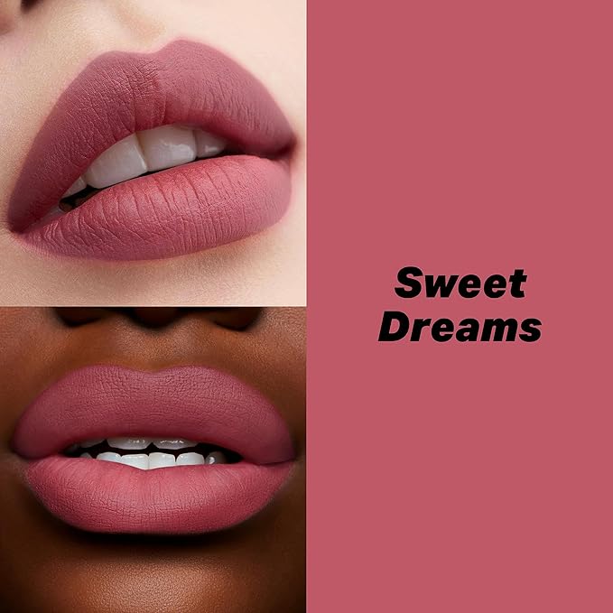 16-Hour Volumizing Matte Liquid Lipstick with Non-Drying, Waterproof Matte Liquid Lip Color: 101 Sweet Dreams, 0.14 Fl Oz