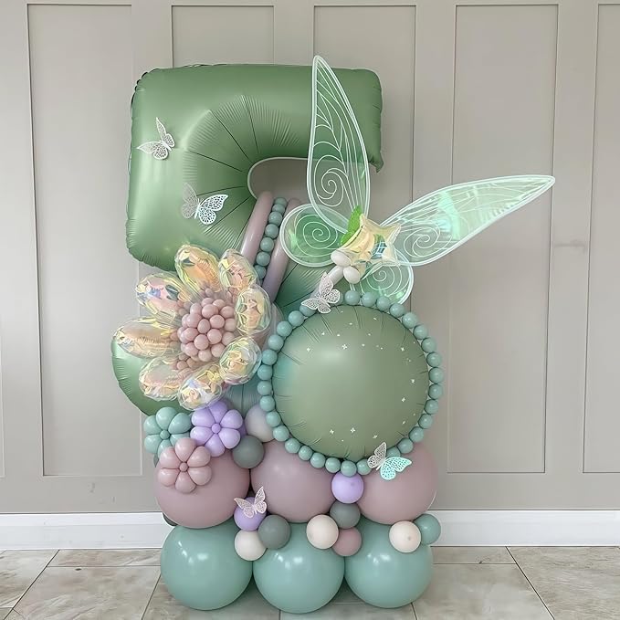 Sage Green 0 Number Balloon,Olive Green 0 Balloons 40 Inch Large Helium Foil Mylar Birthday Balloons for Boy Girl Baby Shower Birthday Jungle Party Decorations