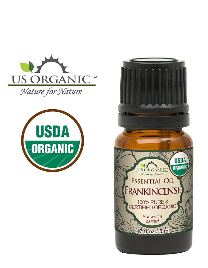 US Organic 100% Pure Frankincense (Boswellia Carteri) Essential Oil - Sourced from The Horn of Africa, USDA Certified Organic, Use Topically or in Diffuser, Perfect for Yoga or Meditation (5 ml)