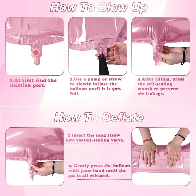 40 Inch Pastel Pink Letter Balloon U, Giant Custom Alphabet U Foil Balloon Baby Pink, Mylar Balloons Light Pink for Girls, Helium Alphabet U Balloons for Women Girls Birthday Party Decorations