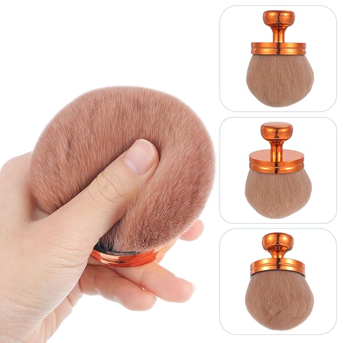 Body Makeup Brush 3.46 Inch Wide Self Tanning Blend Brush Rose Gold Kabuki Brush For Foundation Blusher Powder Face And Body Bronzer Oval Face Leg Makeup